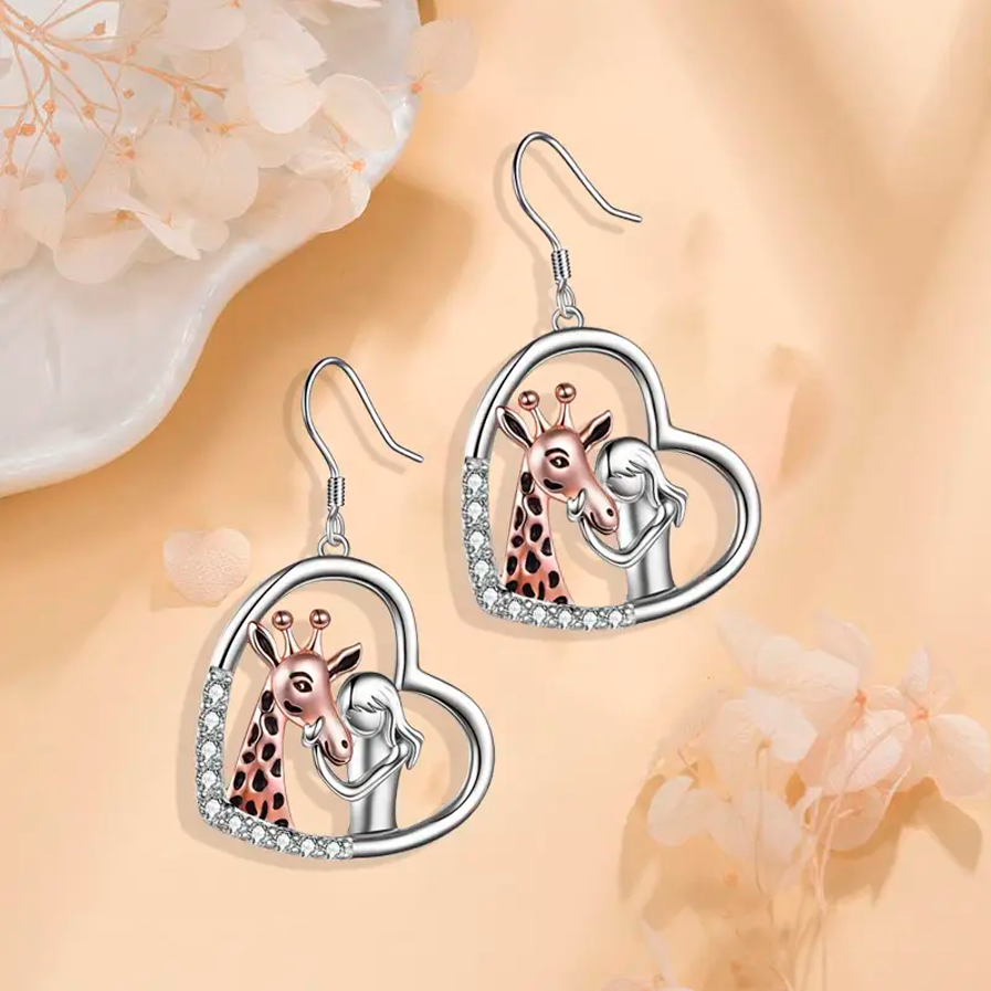 Heart Giraffe Earrings